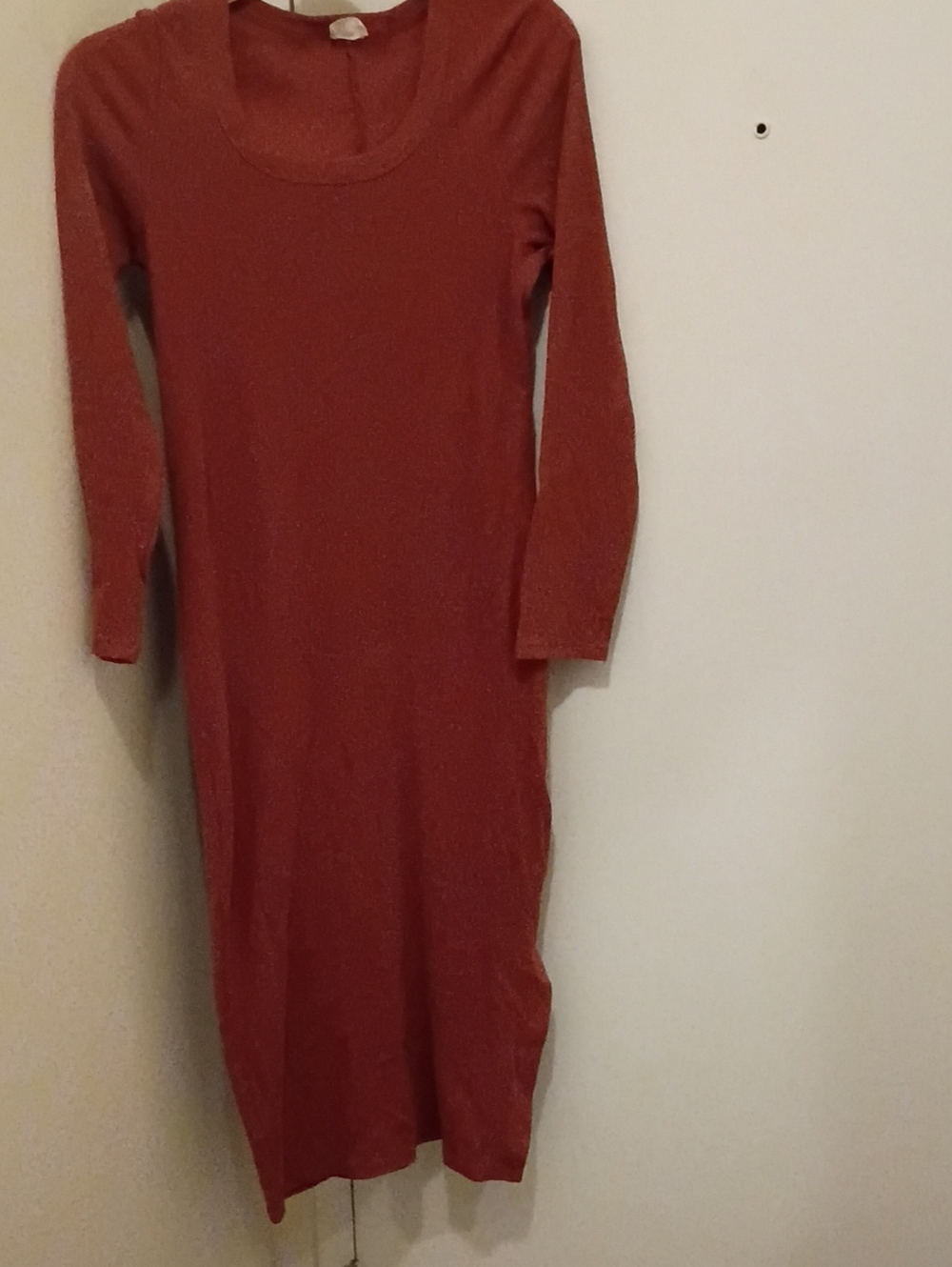Cotton On Rust Long Sleeve Midi Dress